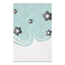dark teal blue green distressed damask custom stationery