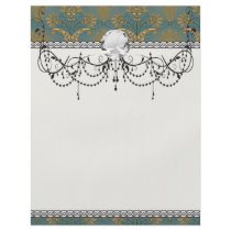 dark teal green and gold damask flyers