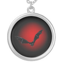 Dark Thoughts Bat Illustration Necklace