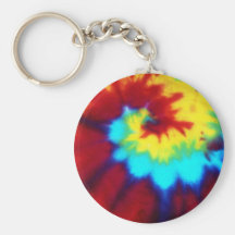 Dark Tie Dye Design Key Chain
