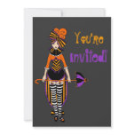 Dark Victorian circus Halloween invitation card