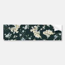 Dark vintage flower wallpaper pattern bumper stickers