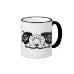 Dark Water Lily Motif Coffee Mug