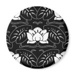 Dark Water Lily Motif Fridge Magnet