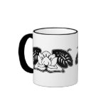 Dark Water Lily Motif Coffee Mug