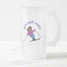 Dark Woman Snow Skiing Mug