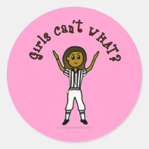 Dark Womens Football Referee Round Sticker