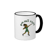Dark Womens Shot Put in Green Uniform Coffee Mugs