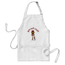 Dark Womens Soccer in Red Uniform Apron