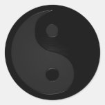 Dark Yin and Yang - Yin Yang Round Stickers