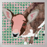 Darling Deer Pink & Green Art Poster