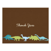Darling Dinosaurs Thank You Card Personalised Announcement