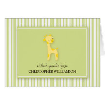 Darling Giraffe Kids Thank-You Card (green)