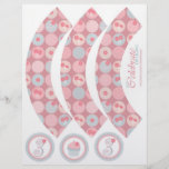 Darling Girl Cupcake Wrapper 3 Flyers
