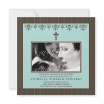 Darling Victorian Aqua Blue Baptism Invitation