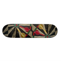 Dart board game skate board deck