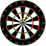 Dart Board with 3X triple 20 dart group. photo sculptures