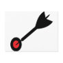 dart in bull´s eye icon postcard