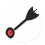 dart in bull´s eye icon round stickers