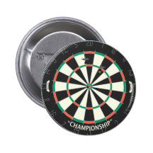 Dartboard & Darts: 3D Model: Pinback Button