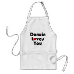 Darwin Lves You aprons