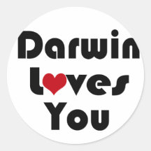 Darwin Lves You Stickers