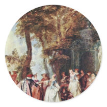 Das Moulinet By Lancret Nicolas (Best Quality) Round Stickers