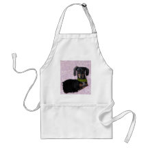 Daschund Wiener dog pink green fantasy Apron