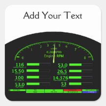 Dashboard Glow with Black Frame Square Stickers