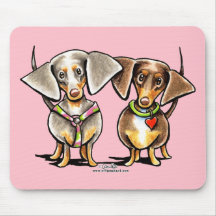 Dashing Dappled Dachshunds Mousemats