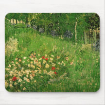 Daubigny's Garden, van Gogh, Vintage impressionism Mouse Mat