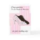 Daugher & Son in Law Wedding day cream congratulat cards