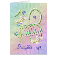 Daughter 13th Birthday Butterfly Garden Card