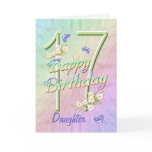 Daughter 17th Birthday Butterfly Garden Card