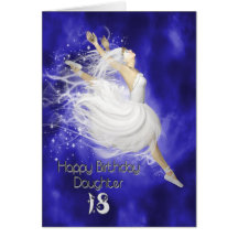 Daughter age 18, leaping ballerina birthday card