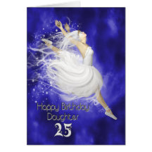Daughter age 25, leaping ballerina birthday card
