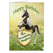 Daughter birthday card with a rearing horse