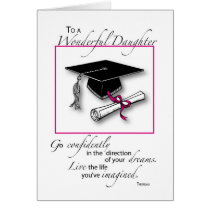 Daughter Graduation Pink Black cards