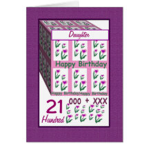 DAUGHTER - Happy 21st Birthday Card