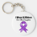 Daughter  - I Wear Purple Ribbon Key Chains