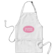 Daughter of the Bride Wedding Oval Pink Apron