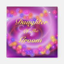 Daughter Of The Groom Swirly Heart Magnet