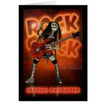 Daughter Rock Chick Birthday Card Moonies rag doll