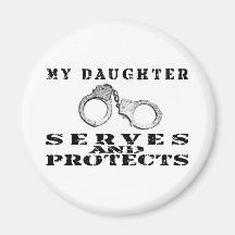 Daughter Serves Protects - Hat Fridge Magnets