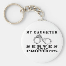 Daughter Serves Protects - Hat Key Chains