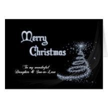 Daughter & Son-in-Law, Black and white Christmas Greeting Cards