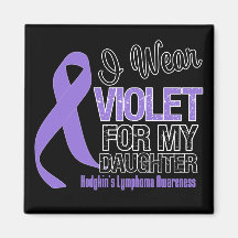 Daughter Violet Ribbon Hodgkins Lymphoma Refrigerator Magnet