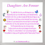 Daughters Are Forever Themed Poem with Graphics posters
