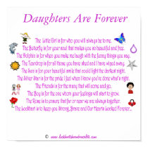 Daughters Are Forever Themed Poem with Graphics posters