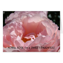 DAUGHTERS Card PINK ROSE for SWEET DAUGHTER